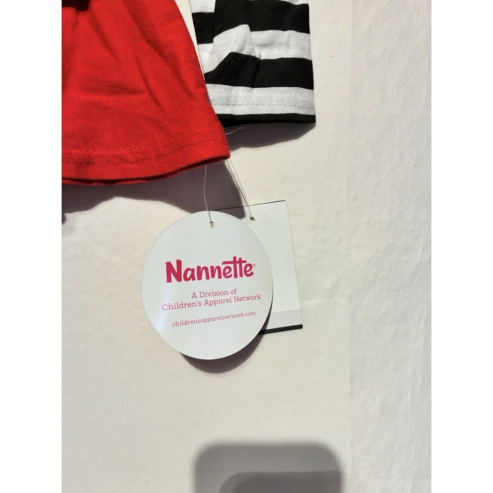 Nannette Kids 3T Teacher Dress Striped Apple Ruler School Red Skirt NWT - Picture 5 of 12
